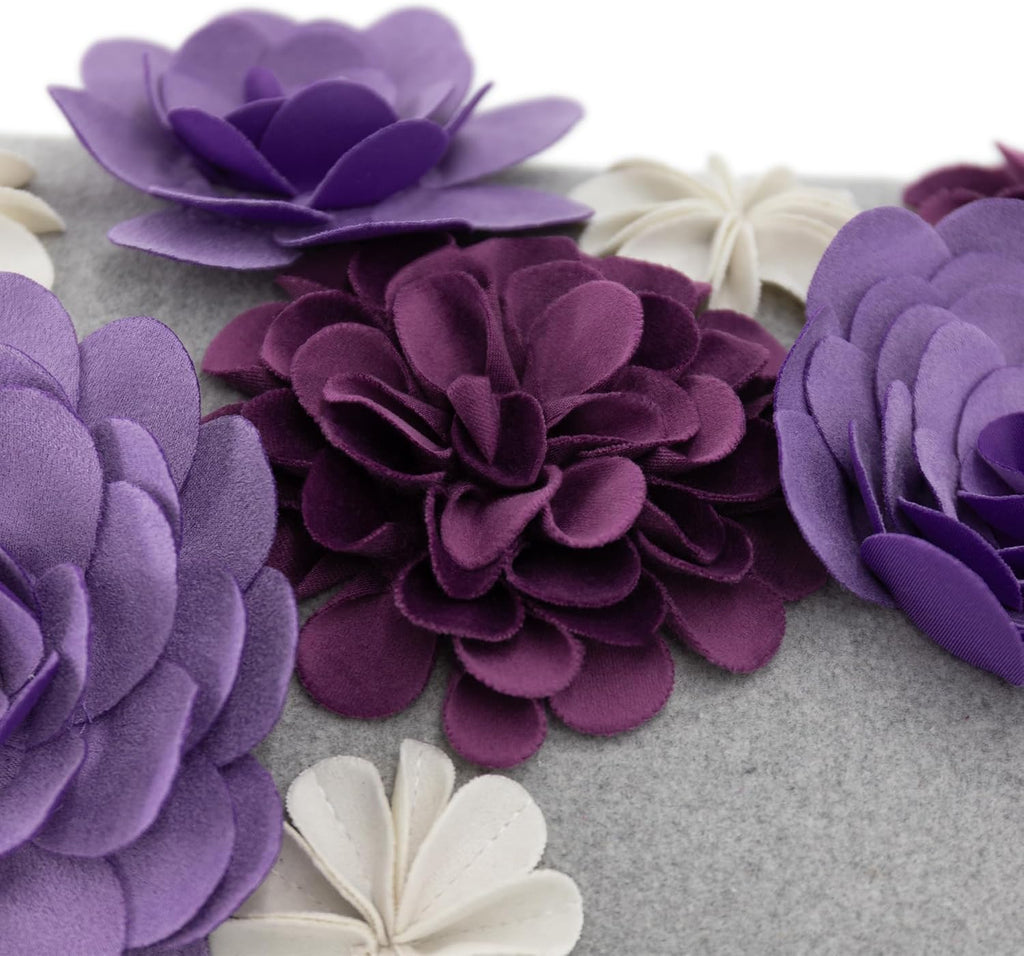 VG|light-purple|3D Flower Throw Pillow Cover