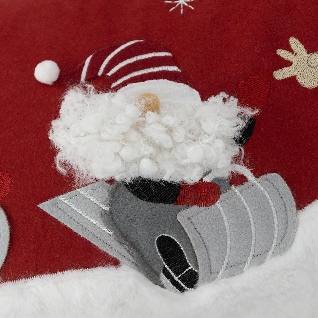 Decorative Christmas Santa Gnome Throw Pillow Cover Holiday Design