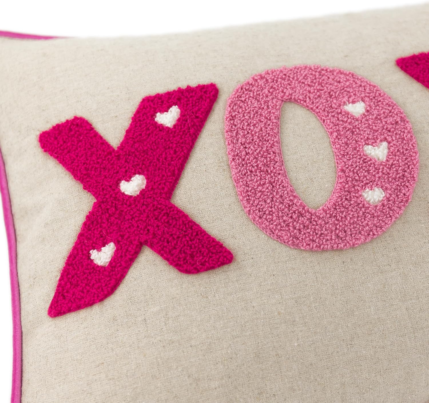 Embroidery XOXO Throw Pillow Cover Valentine's Day Cushion Cover Decorative Pillow Case for Sofa Couch Chair Bed Home Living Room