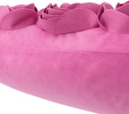 VG|hot-pink|3D Flowers Throw Pillow Cover Decorative Soft Velvet Accent Floral Cushion Lumbar Pillowcase for Bed Sofa Couch Living Room