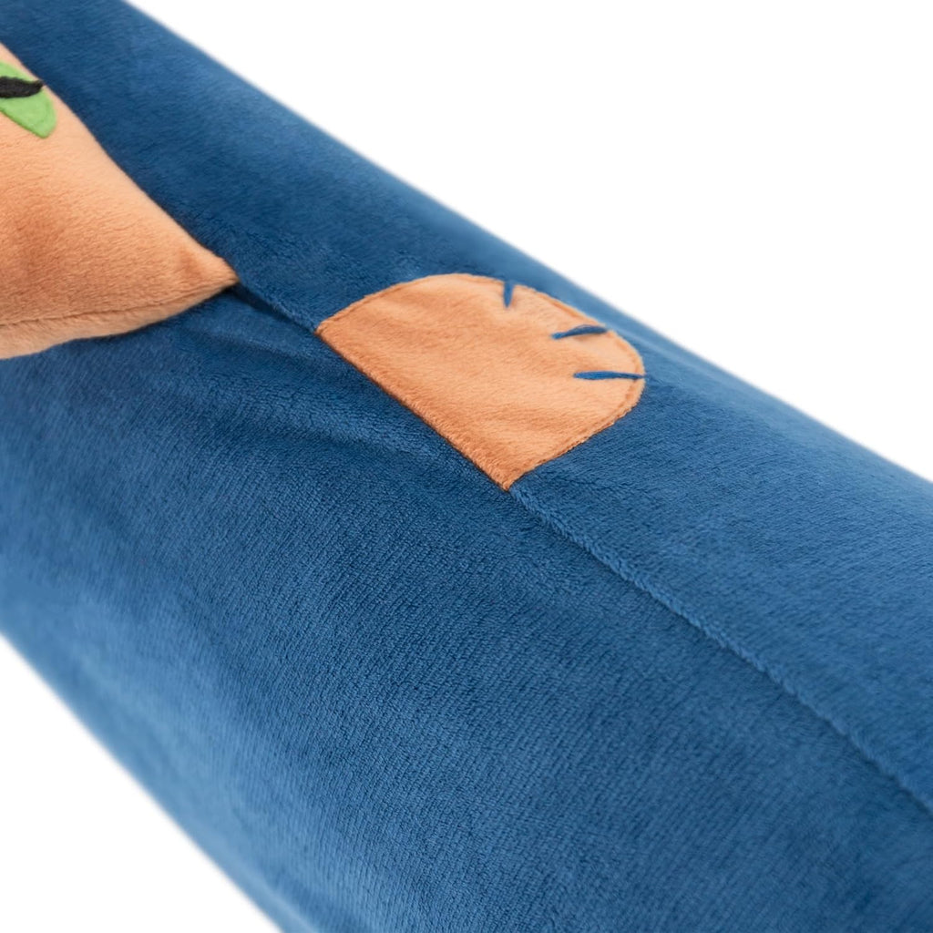 Decorative Velvet Throw Pillow Cover with 3D Peeking Cat Design Navy Blue Pillowcase