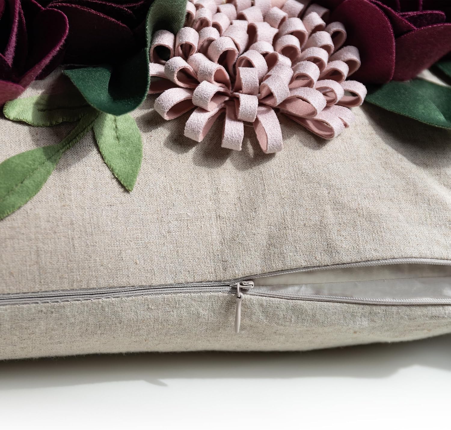 VG|3dflower-c1-wine-red|Decorative 3D Flower Throw Pillow Covers
