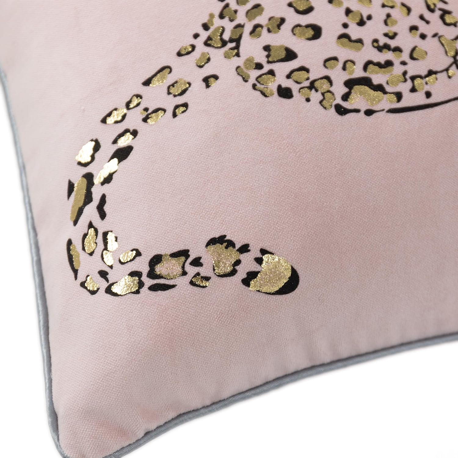 VG|rose-gold|Leopard Print Throw Pillow Cover Decorative Velvet Cushion with Gold Foil Printing for Bed Couch Chair Car