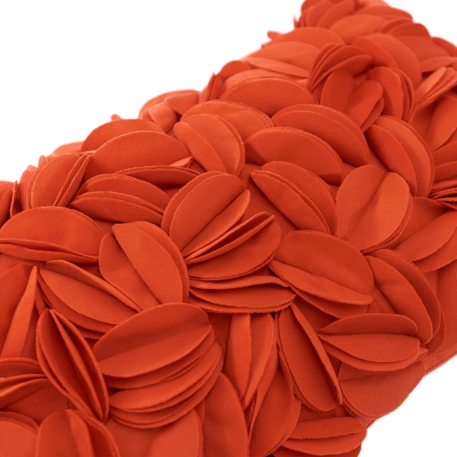 VG|dark-orange|Handmade 3D Floral Throw Pillow Cover