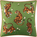 Printing Tiger Throw Pillow Cover - Green