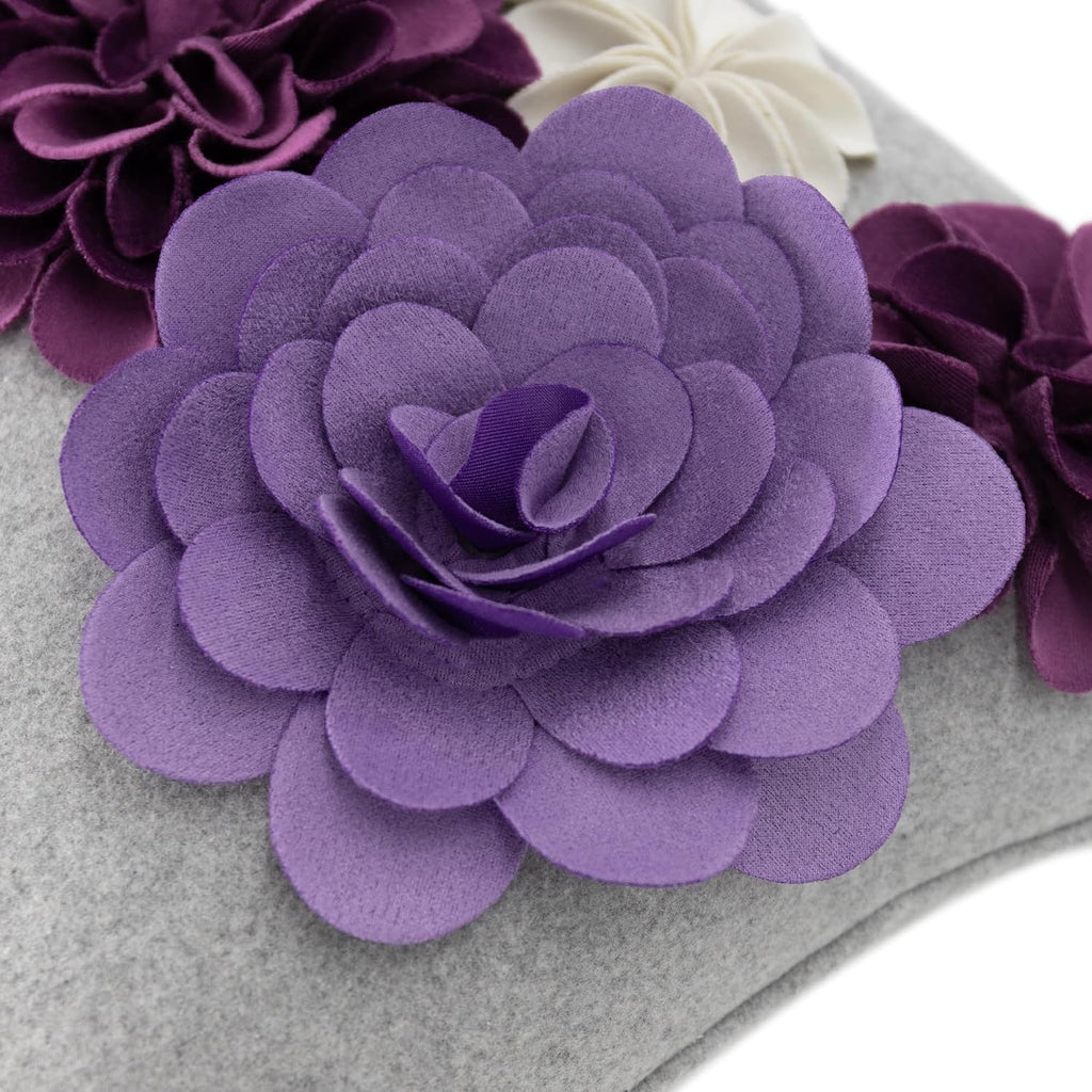 VG|light-purple|3D Flower Throw Pillow Cover