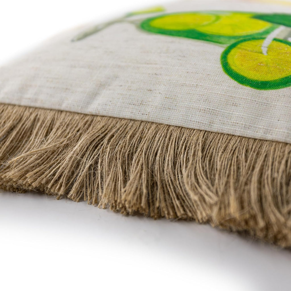 Decorative Tropical Throw Pillow Cover with Tassels