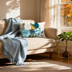 VG|a-blue|3D Flower Throw Pillow Cover