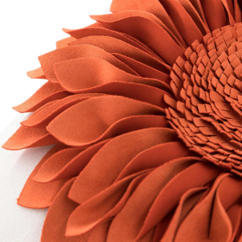 VG|yellow-pumpkin-orange-beige-canvas|3D Sunflowers Throw Pillow Cover Wine Red