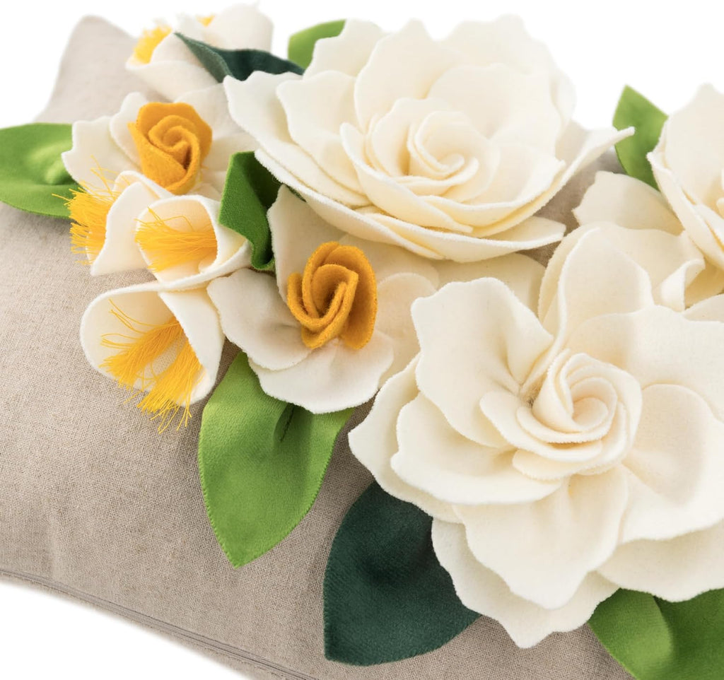 Decorative 3D Floral Throw Pillow Cover Roses Design