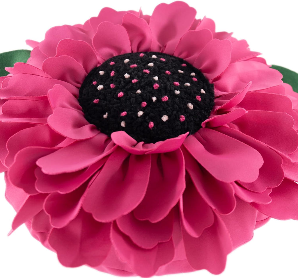 VG|fuchsia-pink|3D Flower Design Round Throw Pillow Flower Decorative Floral Cushion