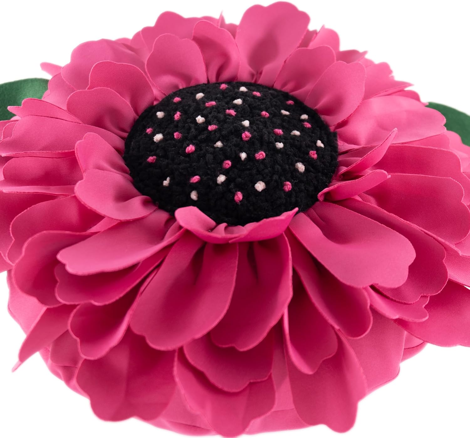 VG|fuchsia-pink|3D Flower Design Round Throw Pillow Flower Decorative Floral Cushion