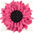 VG|hot-pink|Decorative 3D Flower Throw Pillow Cover Creamy