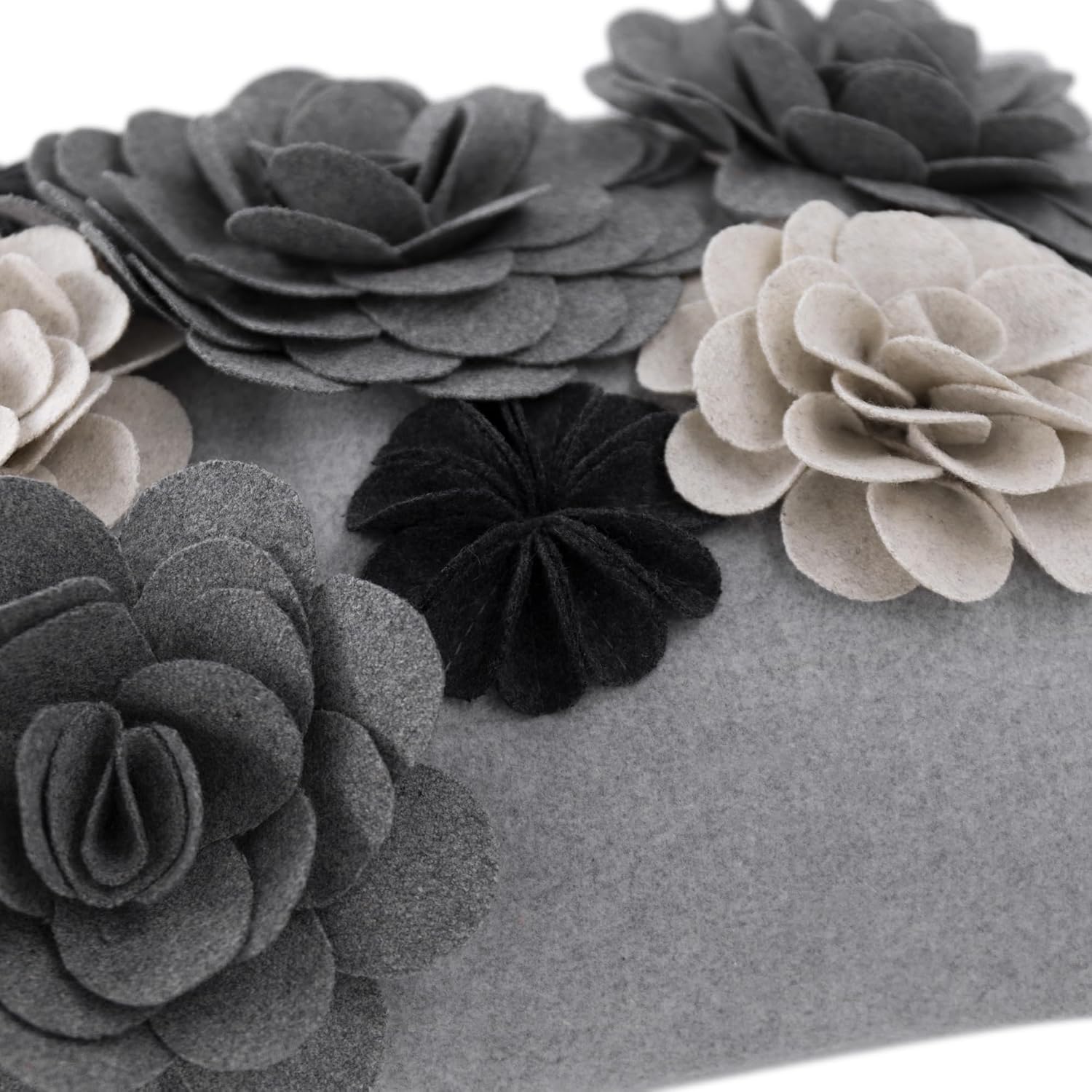 VG|grey|3D Flower Throw Pillow Cover