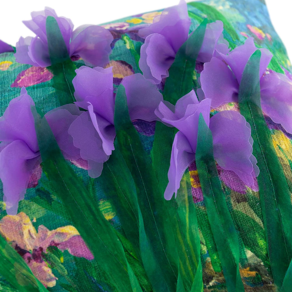 Purple Vintage Flower Throw Pillow Cover