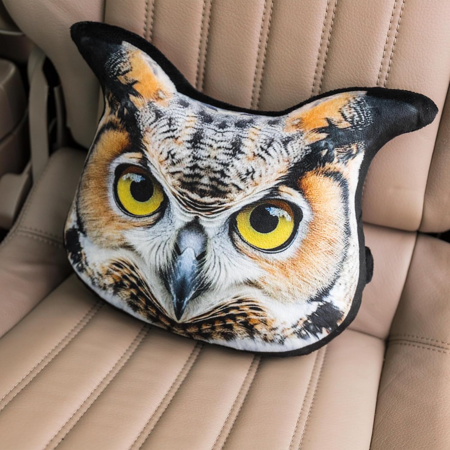 3D Owl Car Neck Pillow Decorative Animal Car Headrest Neck Support for Travel Home Office
