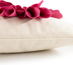 VG|hot-pink|Decorative 3D Flower Throw Pillow Cover Creamy