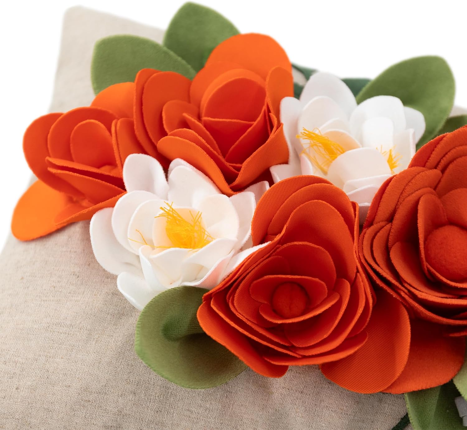 VG|3dflower-g-orange|Decorative 3D Flower Throw Pillow Covers
