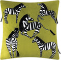 Printing Zebra Throw Pillow Cover - 18" x 18" (Pack of 1) / Green