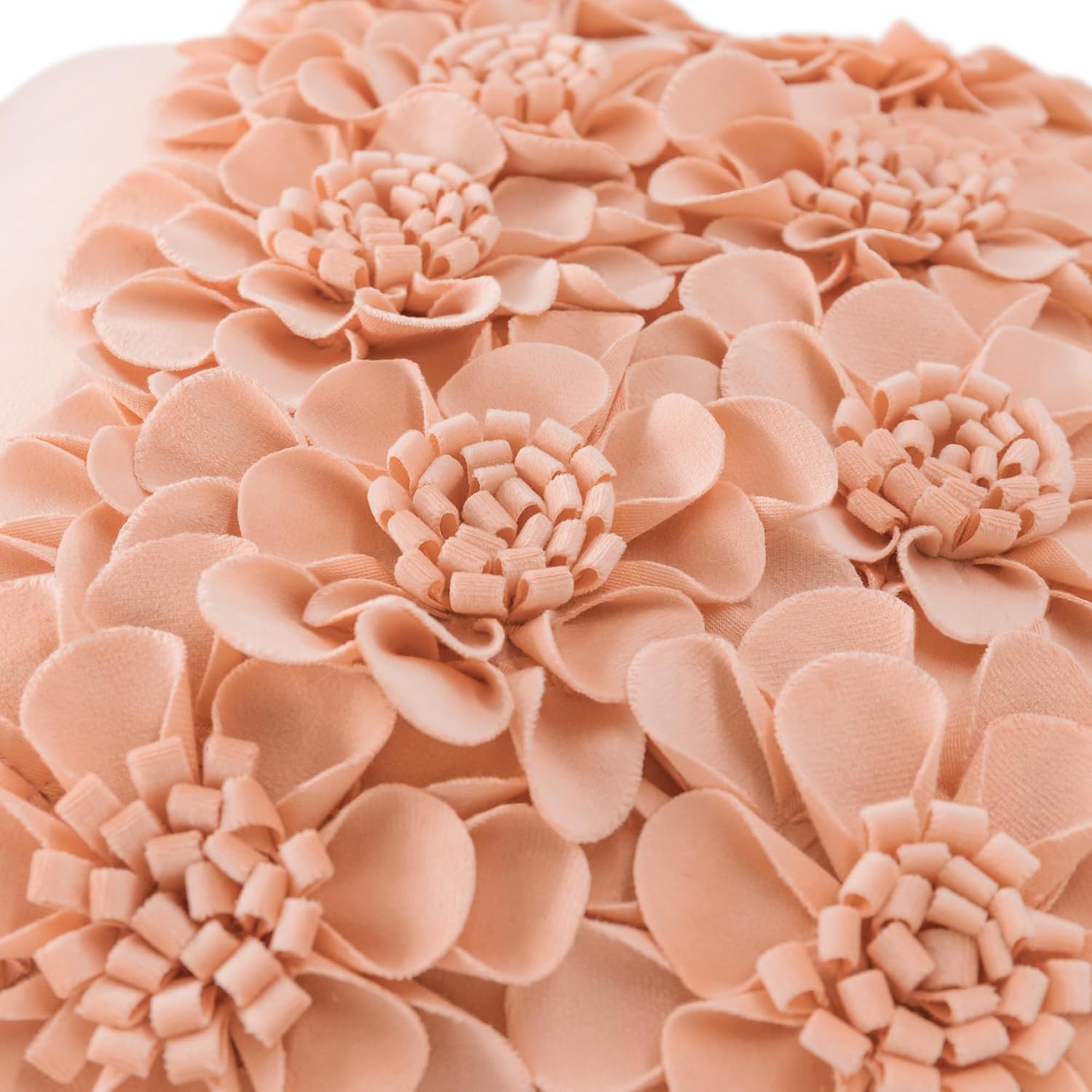 VG|peach-pink|Handmade 3D Flower Throw Pillow Cover