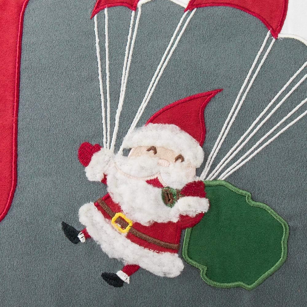 Charistams Decorative Throw Pillow Cover Santa Claus Accent Pillow Case Joy Cushion Cover for Festival Sofa Couch Home Decor