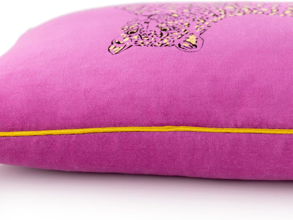 VG|hot-pink|Leopard Print Throw Pillow Cover Decorative Velvet Cushion with Gold Foil Printing for Bed Couch Chair Car