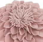 VG|rose-gold-pink|3D Flower Throw Pillow Cover Decorative Round Cushion Floral Accent Pillowcase for Bedroom Living Room Bed Couch Pink Velvet