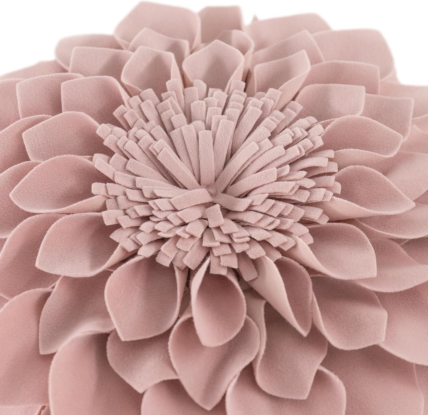 VG|rose-gold-pink|3D Flower Throw Pillow Cover Decorative Round Cushion Floral Accent Pillowcase for Bedroom Living Room Bed Couch Pink Velvet