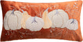 Fall Harvest Pumpkin Embroidered Throw Pillow Cover Velvet - 28" x 14" (Pack of 1)