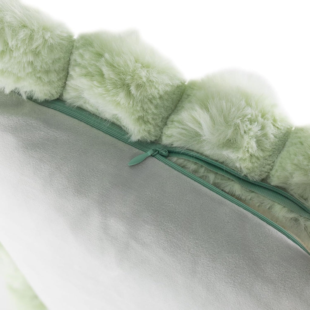 VG|light-green|Solid Throw Pillow Cover , Velvet