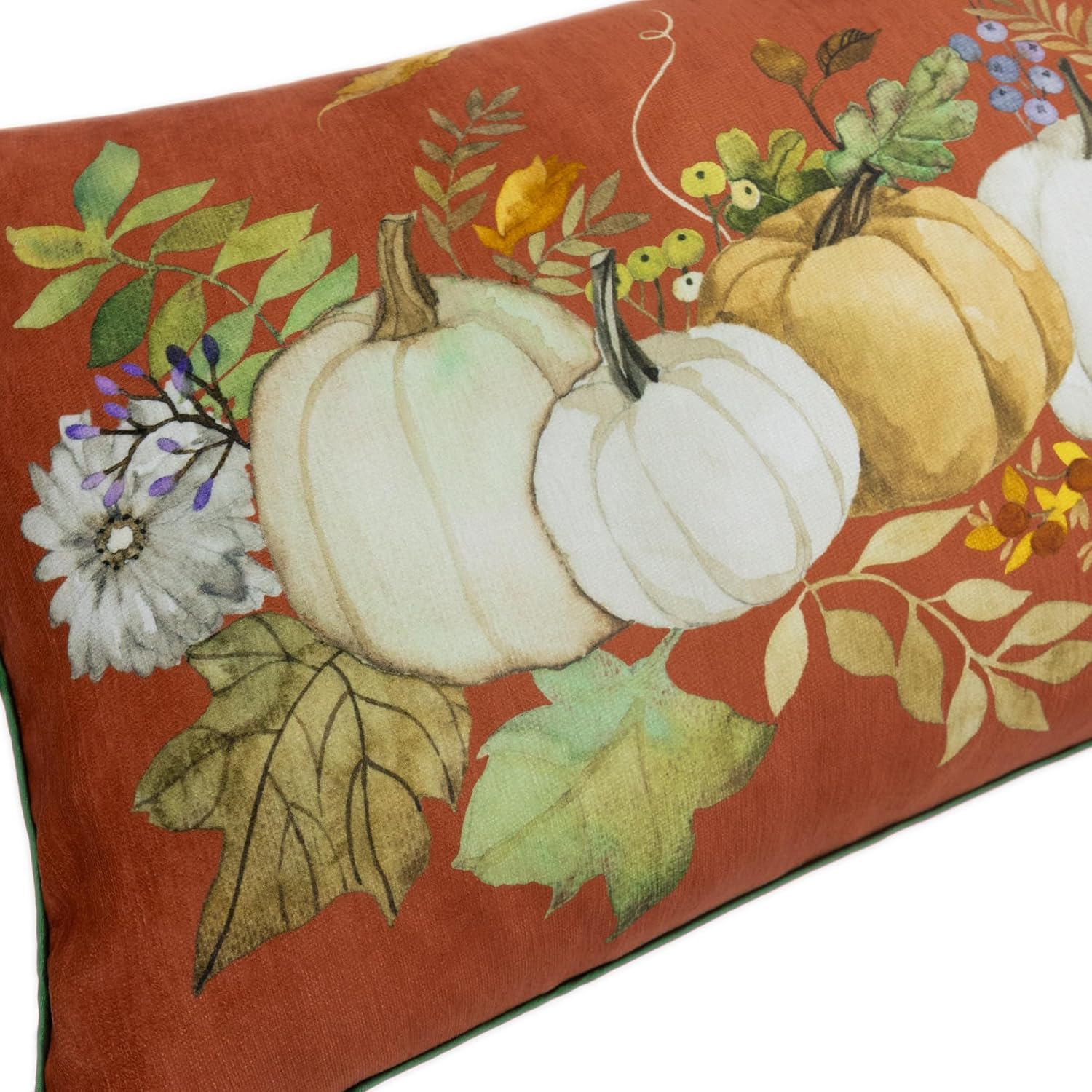 VG|rust-orange|Sunflower Throw Pillow Cover, White