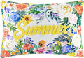 Summer Towel Embroidery Throw Pillow Cover Vintage Flower Cushion Cover Colorful Pillow Case for Seasonal Home Decor Sofa Couch Bedroom - Default Title