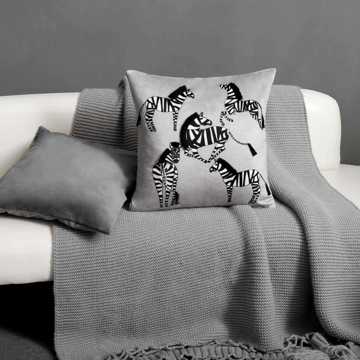 VG|grey|Printing Zebra Throw Pillow Cover