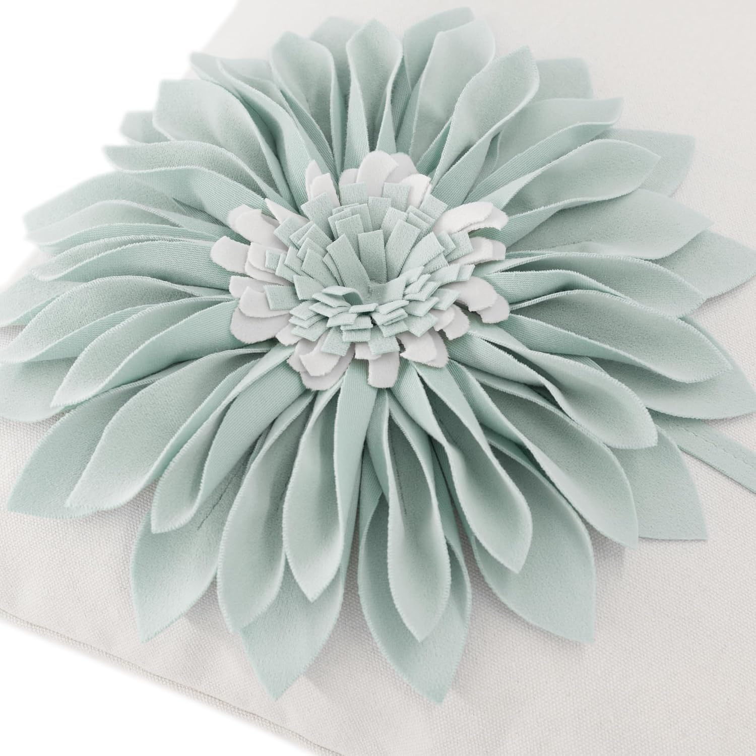 VG|apple-green|Decorative Flower Throw Pillow Cover 3D Sunflower Pillow Case Velvet Cushion Floral Pillowcase for Bed Living Room Couch Chair