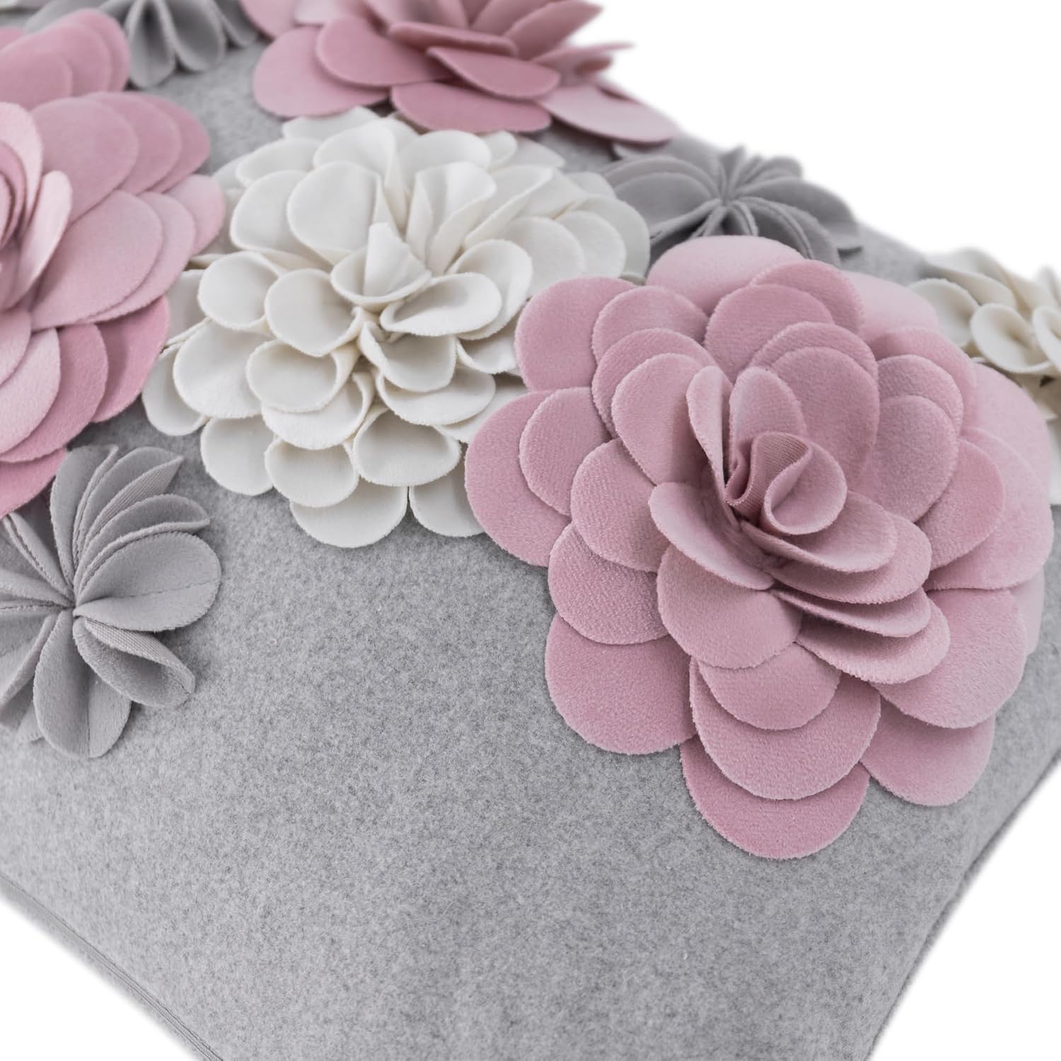 VG|pink|3D Flower Throw Pillow Cover