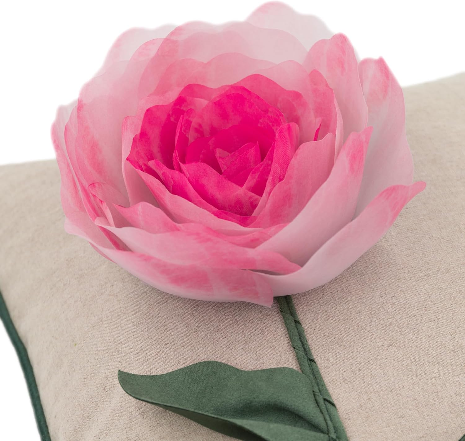 Valentine's Day 3D Rose Throw Pillow Cover, Pink