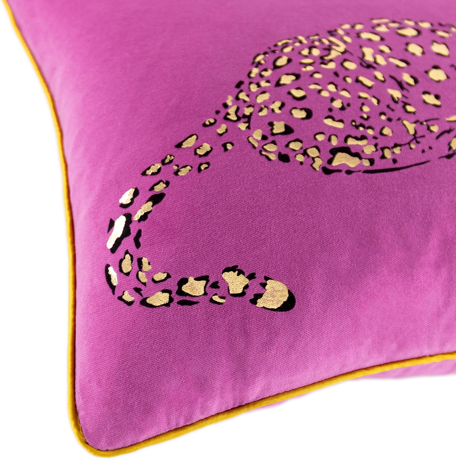 VG|hot-pink|Leopard Print Throw Pillow Cover Decorative Velvet Cushion with Gold Foil Printing for Bed Couch Chair Car