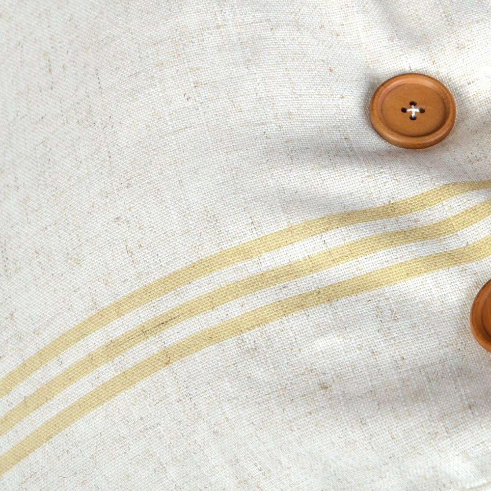 VG|beige|Stripes Buttons Linen Decorative Accent Throw Pillow Cases Cushions Covers for Sofa Couch Bed