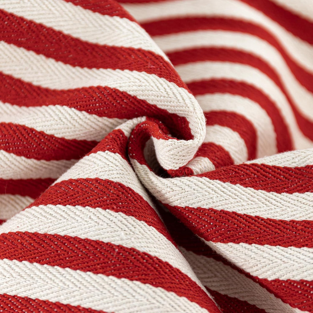 Lace Red Stripes Throw Pillow Cover