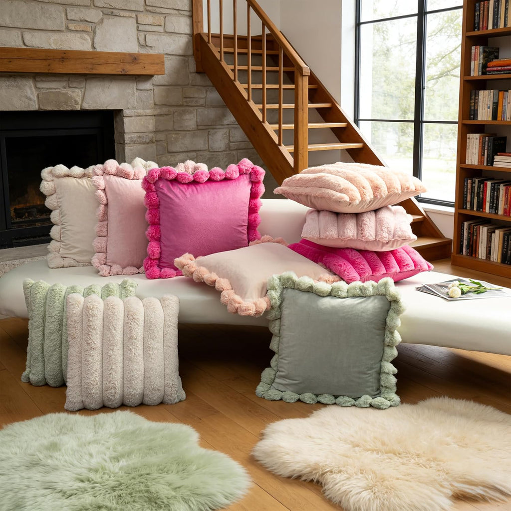 Solid Throw Pillow Cover , Velvet