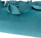VG|turquoise|3D Flowers Throw Pillow Cover Decorative Soft Velvet Accent Floral Cushion Lumbar Pillowcase for Bed Sofa Couch Living Room