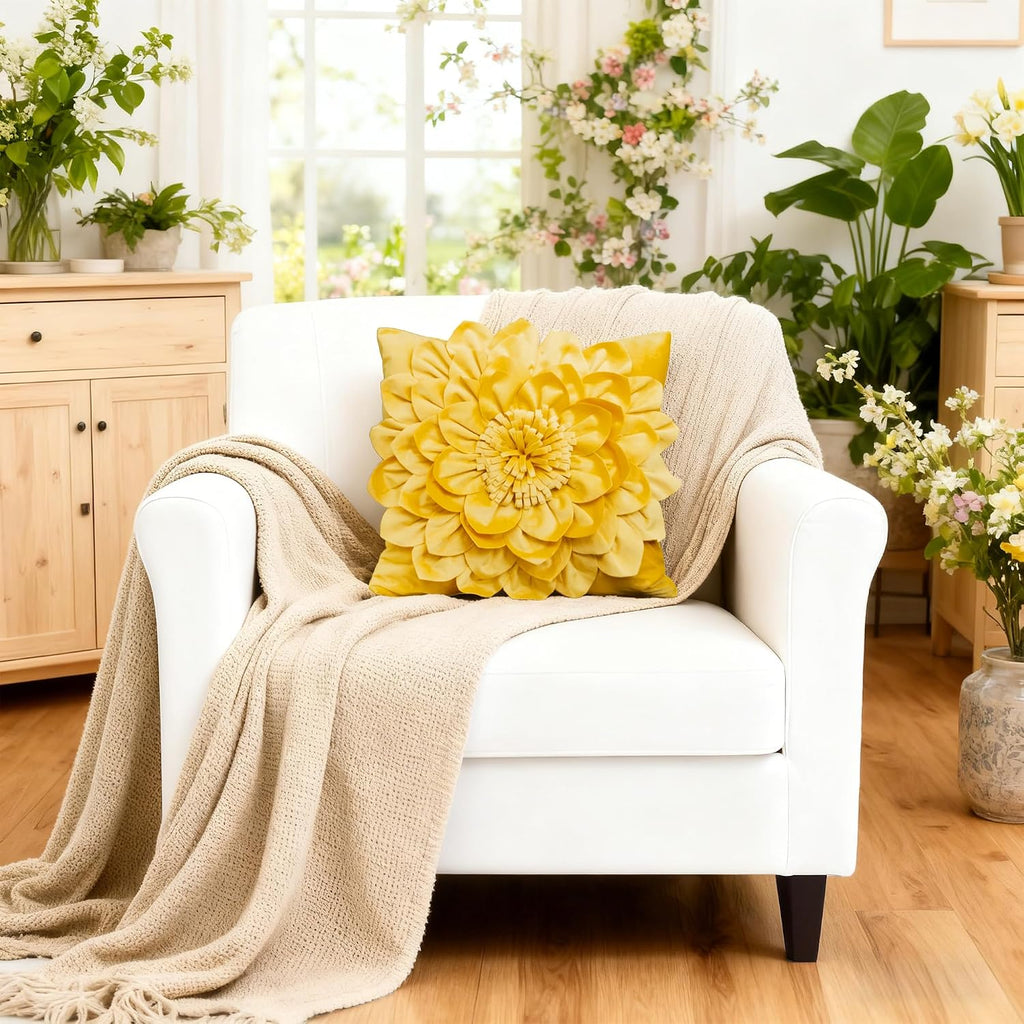 3D Flower Throw Pillow Covers