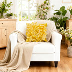 VG|yellow|3D Flower Throw Pillow Covers
