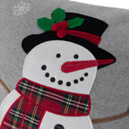 Decorative Embroidered Christmas Tree Applique Snowman Throw Pillow Cover