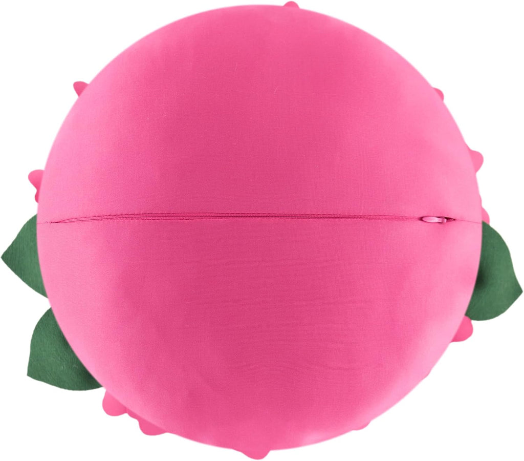 VG|fuchsia-pink|3D Flower Design Round Throw Pillow Flower Decorative Floral Cushion