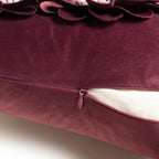 VG|wine-red|3D Flower Throw Pillow Cover