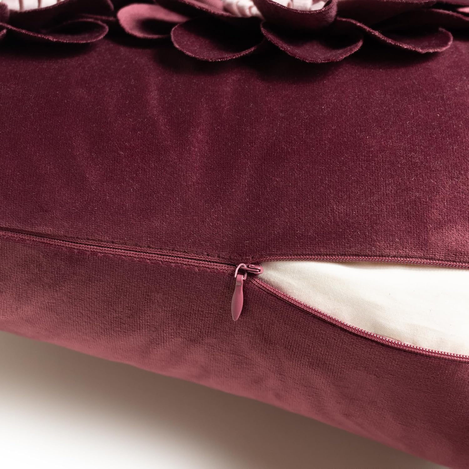 VG|wine-red|3D Flower Throw Pillow Cover