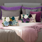 VG|a-blue,b-middle-purple|3D Flower Throw Pillow Cover
