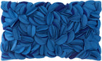 VG|blue-solid-suede|Handmade 3D Floral Throw Pillow Cover