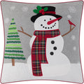 Decorative Embroidered Christmas Tree Applique Snowman Throw Pillow Cover - Default Title